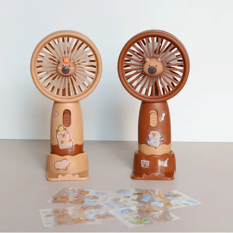 Mini Ventilatore Portatile USB Ricaricabile Ventilatore da Tavolo Con Supporto Per Telefono Simpatico Design Cartoon Ventilatore Estivo