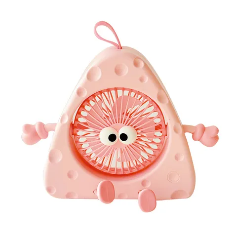 Ventilatore da Scrivania Mini USB Portatile Forma di Formaggio Carino Cartone Animato 3 Velocità Ventilatore Elettrico Ricaricabile