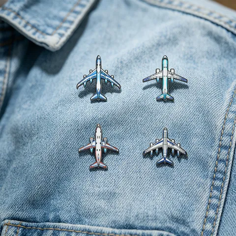 Alloy Vliegtuig Speldje Creatieve Luchtvaart Thema Civiel Vliegtuig Badge Voor Jas Pak Uniform Accessoires Cadeau Unisex