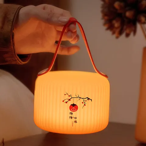 Creative Silicone Lantern Night Light LED Bedside Ambient Lamp Portable USB Rechargeable Decorative Light For Home Bedroom