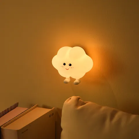 Cute Cartoon Star Moon Cloud Silicone Night Light USB Rechargeable LED Bedside Nursery Lamp Touch Sensor Bedroom Decor