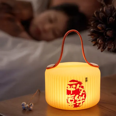 Creative Silicone Lantern Night Light LED Bedside Ambient Lamp Portable USB Rechargeable Decorative Light For Home Bedroom