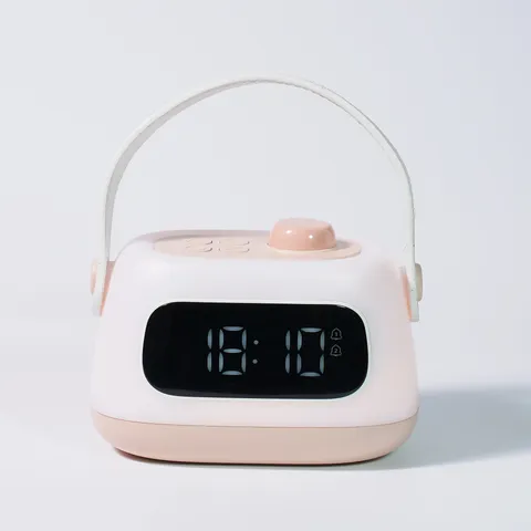 LED Digital Alarm Clock Night Light Portable Bedside Lamp USB Rechargeable Touch Dimming Desk Clock for Bedroom
