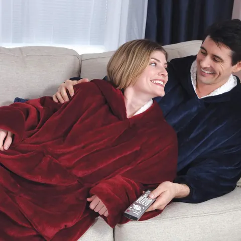 Robe de Chambre Polaire Chaude Couple Hiver Épaisse à Capuche Oversize Long Sweat à Capuche Avec Poche Pour Maison