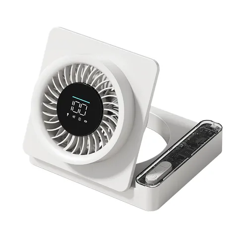 Ventilateur de Bureau Pliable Portable Affichage Numérique USB Rechargeable Ventilateur de Refroidissement Avec Lumière LED Pour Dortoir Étudiant Bureau