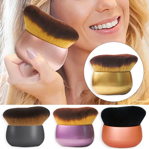 Multi-Functional Egg Shape Foundation Brush With Wave Synthetic Fiber Soft Bristles ABS Handle For Face Body Makeup Tool