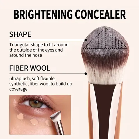 Professional Triangular Foundation Brush Soft Nylon Bristles Concealer Eyeshadow Detail Brush Portable Travel Makeup Tool For Women