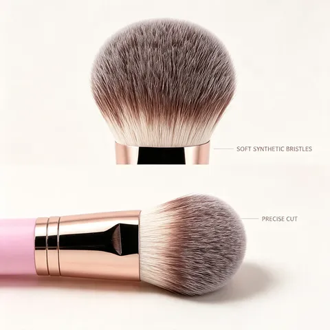Double-Ended Makeup Brush Portable Face Powder Contour Blush Brush Professional Synthetic Fiber Face Makeup Tools