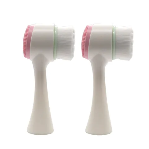 Brosse Nettoyante Visage Double Face Manuelle en Silicone Avec Soies Souples Outil de Nettoyage en Profondeur des Pores pour Femme Homme