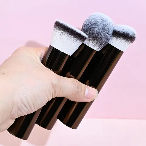 Portable Bubble Makeup Brush Soft Synthetic Fiber Aluminum Handle For Loose Powder Blush Contour Face Cosmetic Beauty Tool