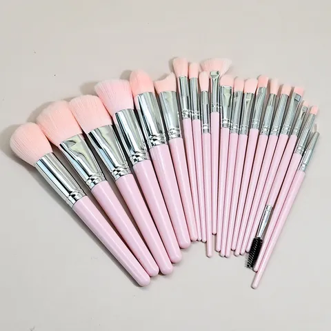 Professional Pink Makeup Brushes Synthetic Fiber Soft Bristles Foundation Blush Eyeshadow Blending Collection Beauty Tools