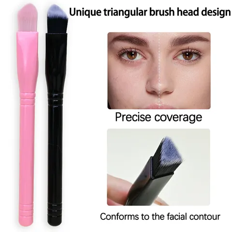 Dreieckiger Concealer Pinsel Abgewinkelter Augenkontur Highlight Pinsel Make-up Pinsel Kunststoffgriff Synthetikfaser