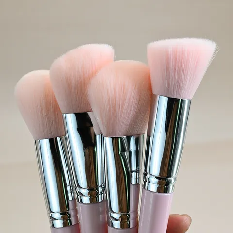 Professional Pink Makeup Brushes Synthetic Fiber Soft Bristles Foundation Blush Eyeshadow Blending Collection Beauty Tools