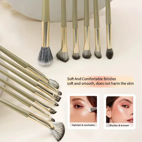 Professional Gilded Eye Makeup Brush Collection With Synthetic Fiber Bristles Eyeshadow Blending Eyeliner Beauty Tool Kit