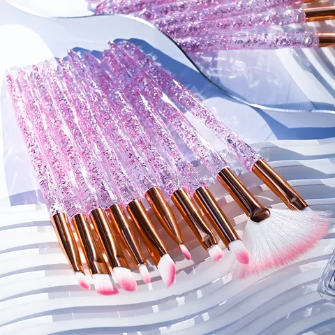 Crystal Glitter Handle Eyeshadow Brushes Synthetic Fiber Eye Blending Brush Contouring Brush Diamond Look Makeup Brushes For Women Beauty