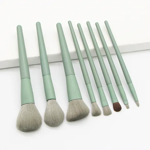 Matcha Green Pink Makeup Brush Set Soft Synthetic Bristles Wood Handle Powder Eyeshadow Blushing Brushes Kit Women Beauty Tools