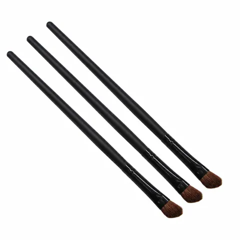 Professional Black Long Handle Makeup Brush Angled Eyeshadow Nose Shadow Contouring Brush Dual Ended Eyebrow Eyelash Tool