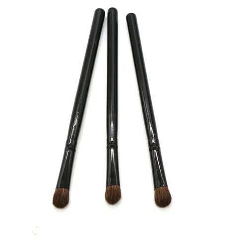 Professional Black Long Handle Makeup Brush Angled Eyeshadow Nose Shadow Contouring Brush Dual Ended Eyebrow Eyelash Tool