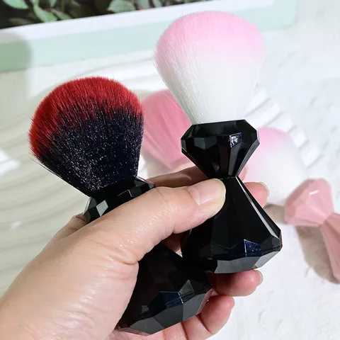 Large Powder Brush Diamond Handle Soft Synthetic Fiber Blush Brush Portable Beauty Cosmetics Tool For Loose Powder Makeup Brush