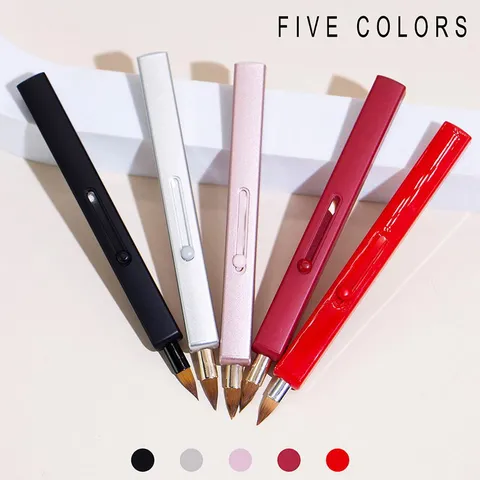 Portable Telescopic Lip Brush Single Head Lipstick Makeup Tool Synthetic Fiber Bristles Lip Liner Brush For Travel Women Beauty Tools