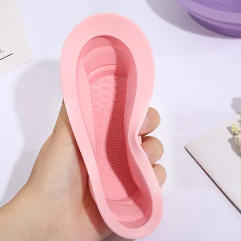 Foldable Silicone Makeup Brush Cleaning Bowl Portable Cosmetic Scrubber Washer Mat For Brushes Sponges Women Beauty Tools