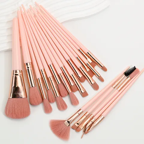 Professional Makeup Brush Kit Soft Synthetic Fiber Bristles Eye Blending Shadow Eyeliner Double-ended Cosmetic Brushes Plastic Handle