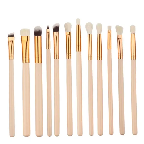 Professional Multi Functional Wool Eye Makeup Brush Set Wood Handle Aluminum Tube Portable Eyeshadow Blending Crease Eyeliner Brushes