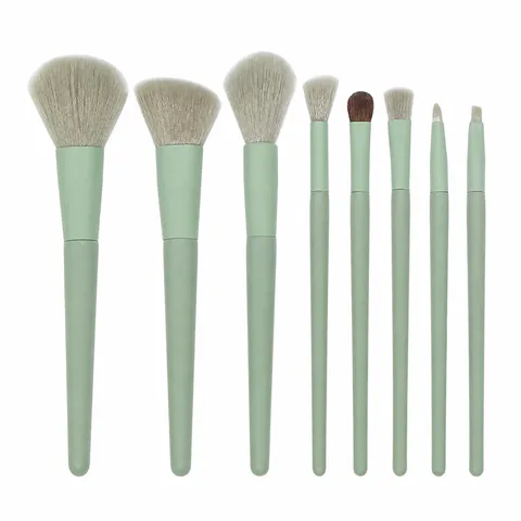 Matcha Green Pink Makeup Brush Set Soft Synthetic Bristles Wood Handle Powder Eyeshadow Blushing Brushes Kit Women Beauty Tools