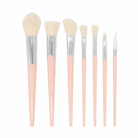 Pink Makeup Brush Professional Soft Synthetic Fiber Bristles Plastic Handle Powder Eyeshadow Foundation Blending Beauty Tools Accessory
