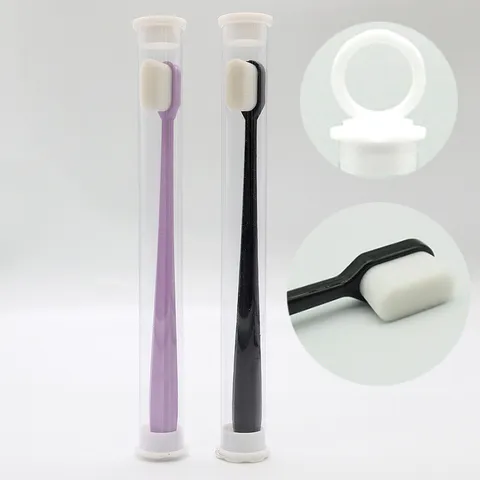 Portable 10000 Bristles Soft Toothbrush With Travel Case For Sensitive Gums Pregnant Women Adult Manual Oral Care Toothbrush