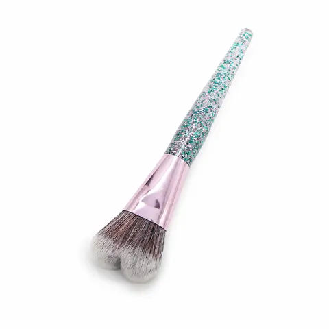 Heart-Shaped Blush Brush Large Glitter Handle Makeup Brush For Loose Powder Bronzer Highlighter Women Face Beauty Tool
