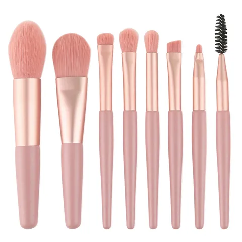 Mini Makeup Brush Tool Kits Solid Color Wooden Handle Powder Eye Shadow Highlighting Brushes Travel Cosmetic Sets For Women Gift
