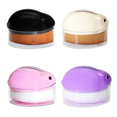 Portable Hamster Shaped Foundation Brush With Dustproof Cover Mini Travel Makeup Brush For Liquid Powder Contouring Beauty Tool