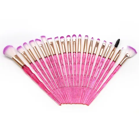Professional Crystal Gradient Diamond Cut Handle Makeup Brush Collection For Eye Shadow Powder Blending Fan Brow Brushes Beauty Tools Gift