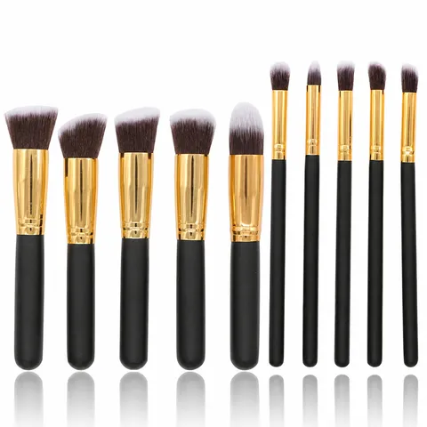 Professional Wood Handle Makeup Brushes Collection Synthetic Fiber Foundation Eyeshadow Beauty Tools For Women Daily Travel Pink Gold