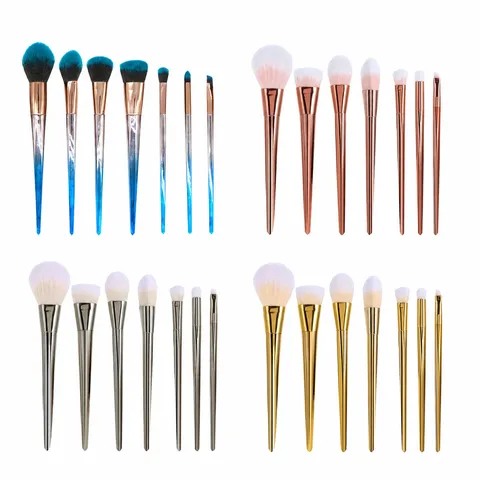 Professional Makeup Brush Set With Rhombus Plastic Handle Synthetic Fiber Bristles Gradient Powder Eyeshadow Beauty Tools For Daily Use