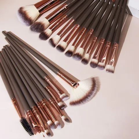 Professional Eye Makeup Brush Set Synthetic Fiber Brushes For Eyeshadow Blush Powder Multi-functional Makeup Tools Kit With Rose Gold Ferrule