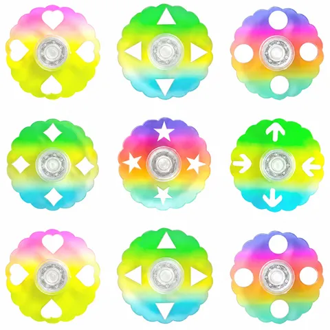 Bunt Acryl Fidget Spinner Ausgestanzt Regenbogen Farbverlauf Stressabbau Finger Spielzeug Kreative Desktop Dekompression Spielzeug