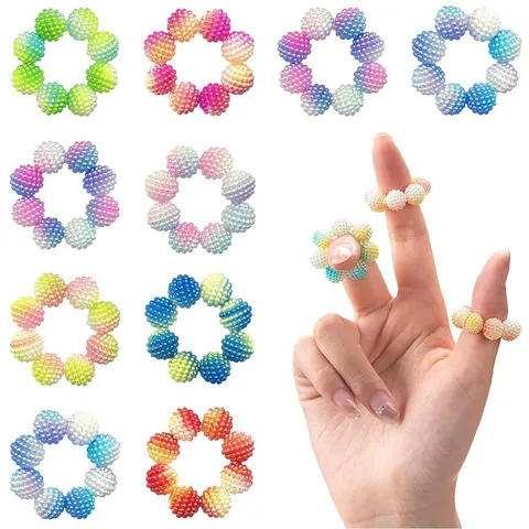 Jouet Perlé de Décompression du Bout des Doigts pour Adultes Anneau de Massage des Doigts Soulagement du Stress Loisir Fidget Jouet