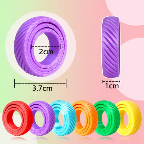Jouet Bout des Doigts Gyro Décompression Anneau Doigt Imprimé en 3D Twist Lisse Soulagement du Stress Anneau Fidget Cadeau Nouveauté