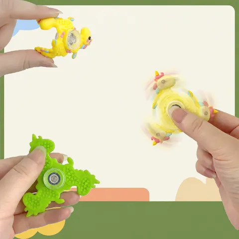 Silikon Tier Fidget Spinner Spielzeug Einhorn Dinosaurier Kaninchen Bär Sensorische Entlastung Drehen Finger Spielzeug Regenbogen Farbe