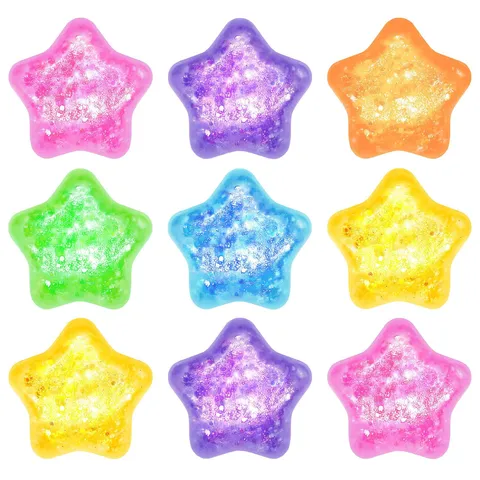 Star Squishy Toy Glitter Maltose Stress Relief Ball Slow Rising Fidget Toy Sensory Toy Squeeze Toy For Kids Adults