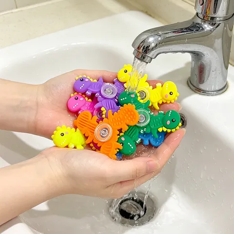 Mehrfarbig Silikon Dinosaurier Fidget Spinner Cartoon Drehbar Stressabbau Spielzeug Sensorischer Hand Spinner Für Kinder Erwachsene Party Geschenk
