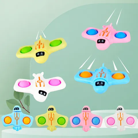 Juguete Descompresión Creativo Dedo Avión Giroscopio Pop Bubble Juguete Sensorial Fidget Spinner Juguete Alivio Estrés Niños Adultos