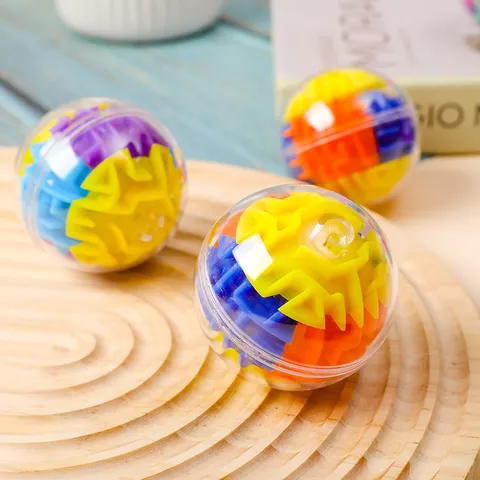 Educational Sphere Maze Ball Puzzle Toy Transparent Rolling Bead Labyrinth Brain Teaser Game For Kids