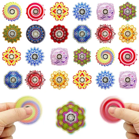 Fidget Spinner Créatif Mandala Graffiti Acrylique Roulement En Métal Jouet Anti-Stress Pour Adultes Enfants Cadeau