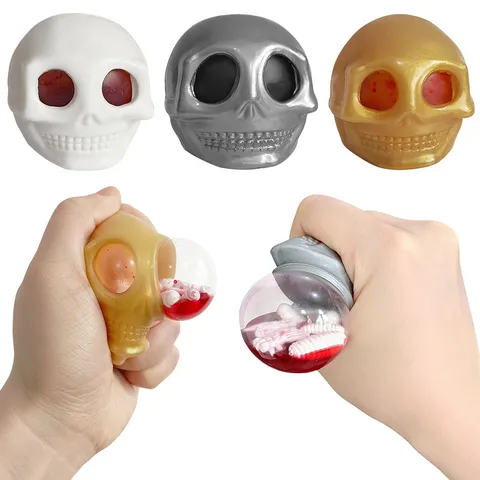 Nouveauté Jouet Squishy Crâne Insecte d'Eau Décompression Soulagement du Stress Jouet Horreur Squeeze Fête Halloween Décoration