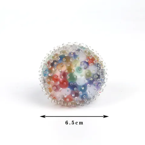 Balle Arc-en-ciel TPR Jouet Squishy Sensoriel Fidget Soulagement du Stress Perle Colorée Décompression Jouet Pour Enfants Et Adultes