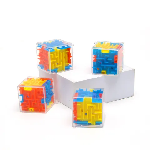 Cubo Mágico Laberinto Estéreo 3D Juguete Educativo Rompecabezas Mini Cuentas Rodantes Plástico Transparente Juego De Descompresión Para Niños