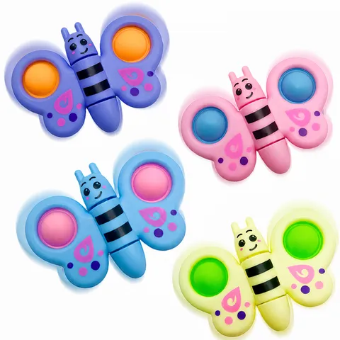 Mariposa Fidget Spinner Pop It Juguete Sensorial Giroscopio de Dedos Alivio del Estrés Juguete de Plástico Mariposa Colorida Juguete Push Bubble